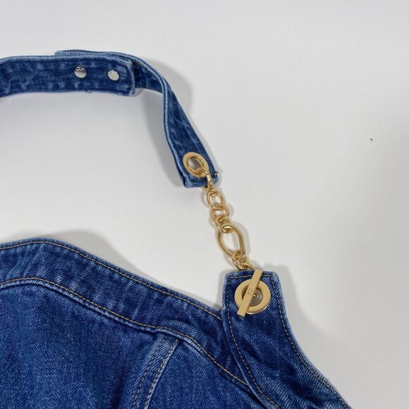 GAP x CULT GAIA Denim Crop Halter Top - Picture 3 of 7